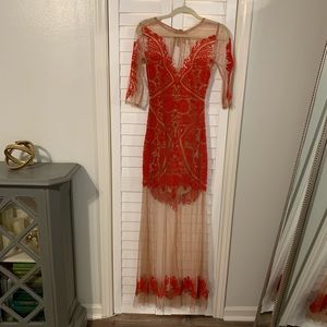 For Love & Lemons lace red dress